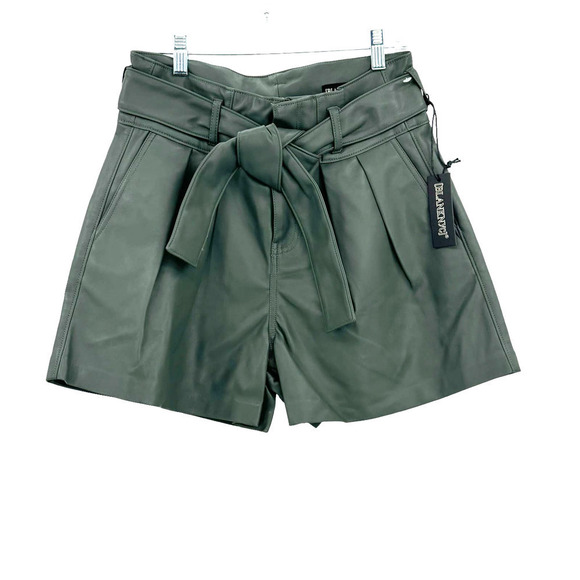 BLANKNYC Faux Leather High Rise Zippered Shorts Tie Front Pockets Size 28 NWT - Picture 6 of 12